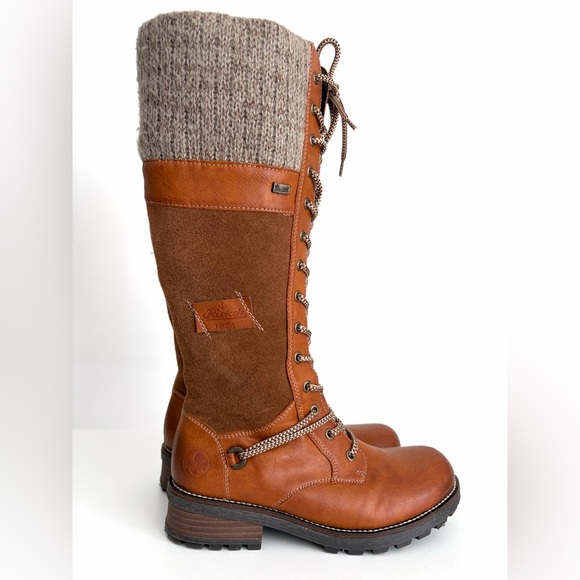 Rieker Shoes - Rieker - Lace Up Leather Winter Boots - Size 38